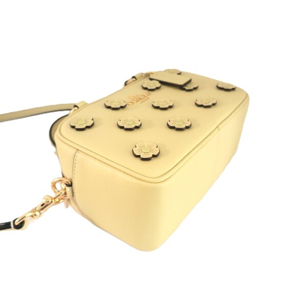 Coach CAJ99 Satchel Crossbody Floral Applique Small Handbag Moonlight Leather - Picture 6 of 6